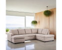U-bank Eleven rechts By-Olaf – Stof Inari 22 Beige – Ruime 3-zits met extra loungegedeelte – 285 x 199 cm