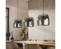 Hanglamp 3L drift glass - Smoke grey glas