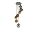 Hanglamp Stellar getrapt 7-lichts - Oud zilver