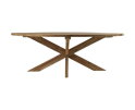 Eettafel tuin ovaal met kruispoot - 240x110x76 - Naturel - Oud teakhout