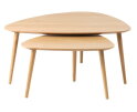 Salontafel Adda set van 2 driehoekig Eiken - Naturel