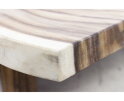 Rechthoekige eettafel- 200x80-100x78 - Naturel/zwart - Munggur/metaal
