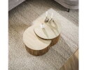 Salontafel Nuovo set van 2 halfrond travertin - Beige