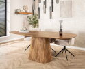 Eetkamertafel 215 wave centrale poot - Massief mango zandkleur