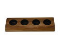 Waxinelichthouder 4 lichts - set van 8 - 10x30x4 - Natural/zwart - Teak