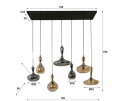 Hanglamp karaf 7 lampen - amber/zwart