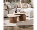 Salontafel Romano driehoekig set/2 - 3D keramiek travertin