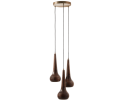 Set V 3 - Tumble Hanglampen Hout Walnoot - BePureHome