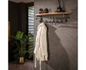 Kapstok round 8 haken hoedenplank - Massief acacia naturel - 100x30x20 cm