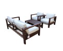 ZAMBRA LOUNGE SET 4PCS ( 2X ARMCHAIR  BENCH  COFFEE TABLE)  -  BRAIDED OUTDOOR 30MM OFF WHITE