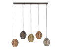 Hanglamp web mix 5 lampen - Mat nikkel mix color