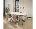 Eettafel Romano Deens ovaal travertin keramiek 215 cm - Beige