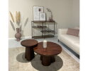 Salontafel Brix Clubs rond mangohout 80 cm - Bruin