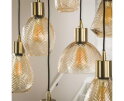 Hanglamp 9L leaf getrapt - Amber color glas