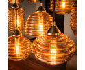 Hanglamp Rib Glass 15-lichts &ndash; Amber glas &ndash; Moderne designlamp met ribbelstructuur - 155x60x155 cm
