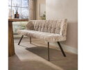 Eetkamerbank Raster - Alura zand - bruin metaal - 180x58x81 cm