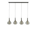 Hanglamp drop smoke glass 4 lampen - Artic zwart