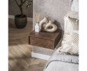 Nachtkastje 1L set/2 hangend Frame - Massief acacia drift brown