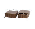 Nachtkastje 1L set/2 hangend Carve - Massief acacia drift brown