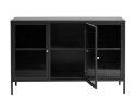 Dressoir Bronco metaal glas 132 cm - zwart