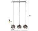 Hanglamp 3L &Oslash;30 armor open - Zwart bruin