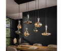 Hanglamp karaf 7 lampen - amber/zwart