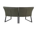 HSM Collection-Eetkamerbank Texas-68x55x88-Groen/Zwart-Leder/Metaal