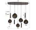 Hanglamp Stellar pendel 5+4L - Sienna bruin