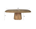 Eettafel Wave Deens ovaal Centrale poot mangohout 215x105 cm - Zandkleur