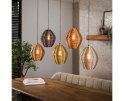 Hanglamp web mix 5 lampen - Mat nikkel mix color