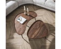 Salontafel set/2 Carve organic - Massief acacia drift brown