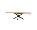 Luzern Eetkamertafel 300x100 met metaalrand en spinpoot