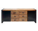 Dressoir  Bruno - Bas mango en metaal 200 cm breed
