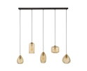 Hanglamp 5L Stripe Glass Horizontal - Smoke Brown