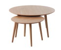 Salontafel Adda set van 2 rond eiken - Naturel