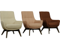 Fauteuil Femke stof Glory Pale 200 lichtbruin met houten poten