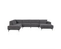 Leeds Chaise R - 2 5 - Ottoman L - City 464 Black Blue