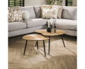Salontafel Aurelia set van 2 niervormig metaal - goud