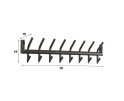 Garderobe 2x8 haaks ronde buis - Donkergrijs Mat