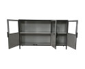 Dressoir Bronx - 140x40x85 - Zwart/grijs - Metaal