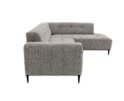 Hoekbank Viano rechts stof Bella 55 Taupe Grijs gem&ecirc;leerd -  255x200x84 cm - modern