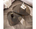 Salontafel Tinto driehoekig glas set van 2 - Brons glas