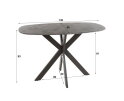 Bartafel Marquina deens ovaal met spinpoot 140x80 cm - Marmerlook