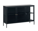 Dressoir Carmel metaal & glas 132 cm - Zwart