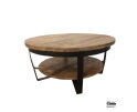 Iron Paras Coffee Table 65 Black Iron Stand, Wood Natural finish