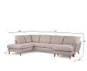 3 seater corner right CL, fabric Inari 22, I460 beige, oak leg