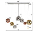 Hanglamp Stellar 7 lampen - Oud zilver