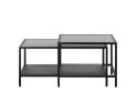 Salontafel Bronco set van 2 Metaal glas - Zwart
