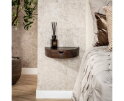 Nachtkastje set/2 1L halfrond zwevend - Massief acacia glaze brown
