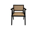 Fauteuil  - 58x60x79 - Zwart/naturel - Mahonie/rotan